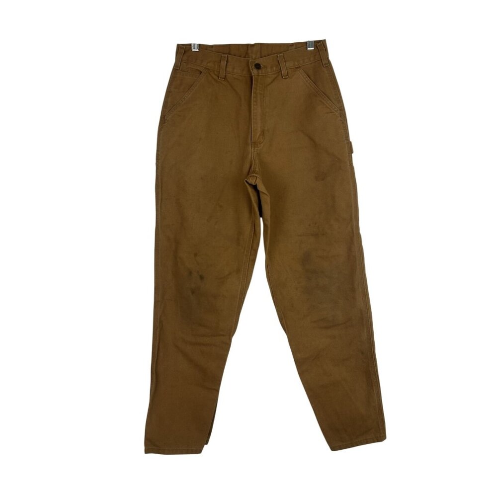 Carhartt Original Dungaree Fit Pants Men 32x32 Brn Canvas Outdoor Work Wear B11